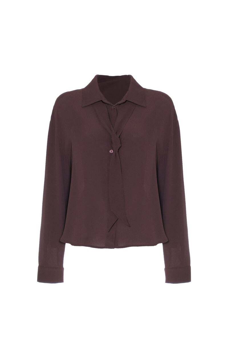 Camicia con cravatta in viscosa