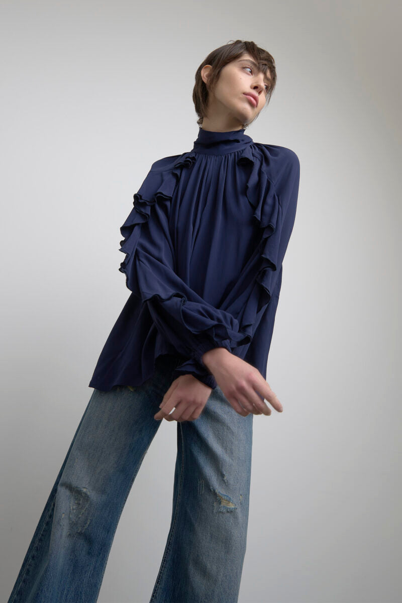 Jeans palazzo elastico in vita