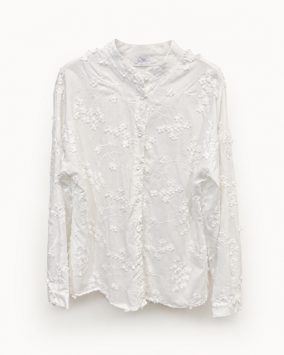 Camicia Collo Coreana in Mussola di Cotone