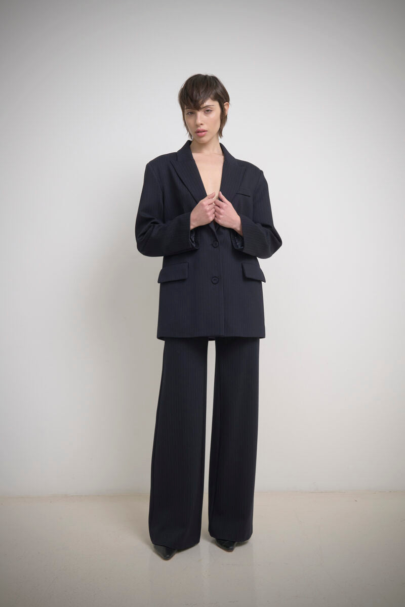 Pantalone FLARE punto milano gessato