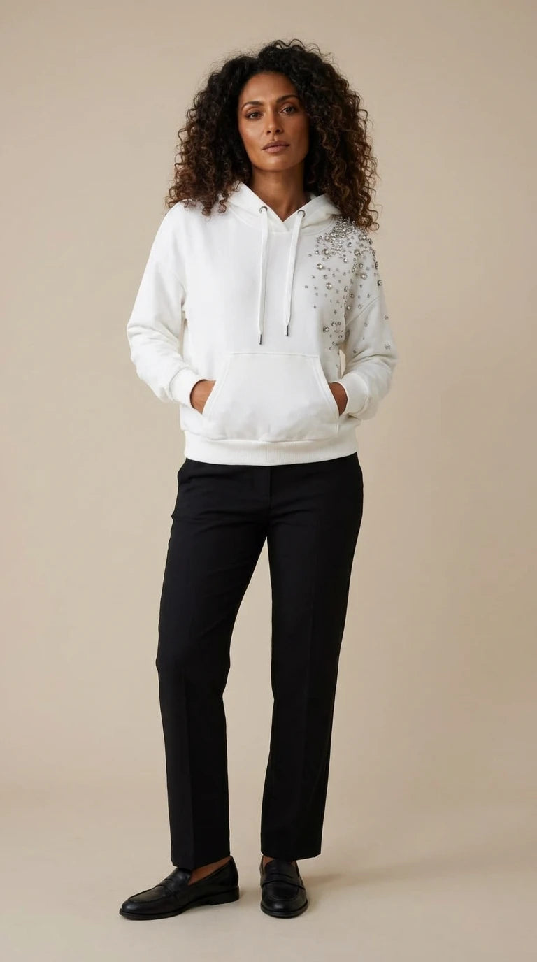 Felpa c/ Cappuccio e Strass