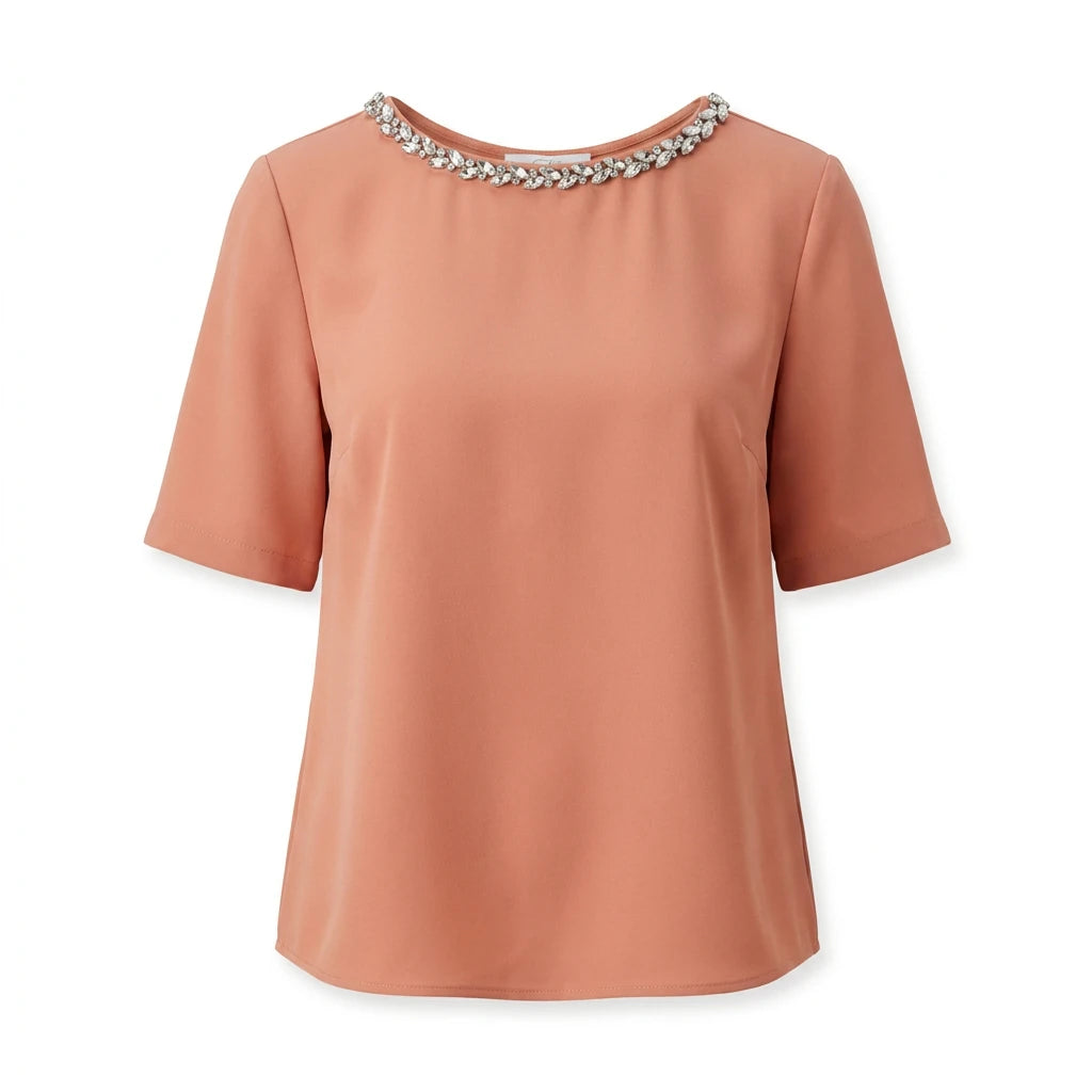 Blusa Mezzo Gomito Tessuto Fluido