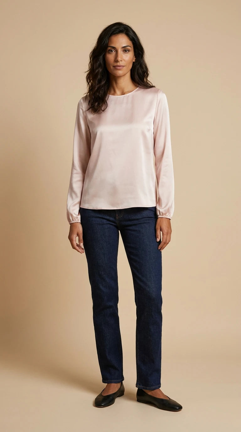 Blusa in Raso Manica Lunga