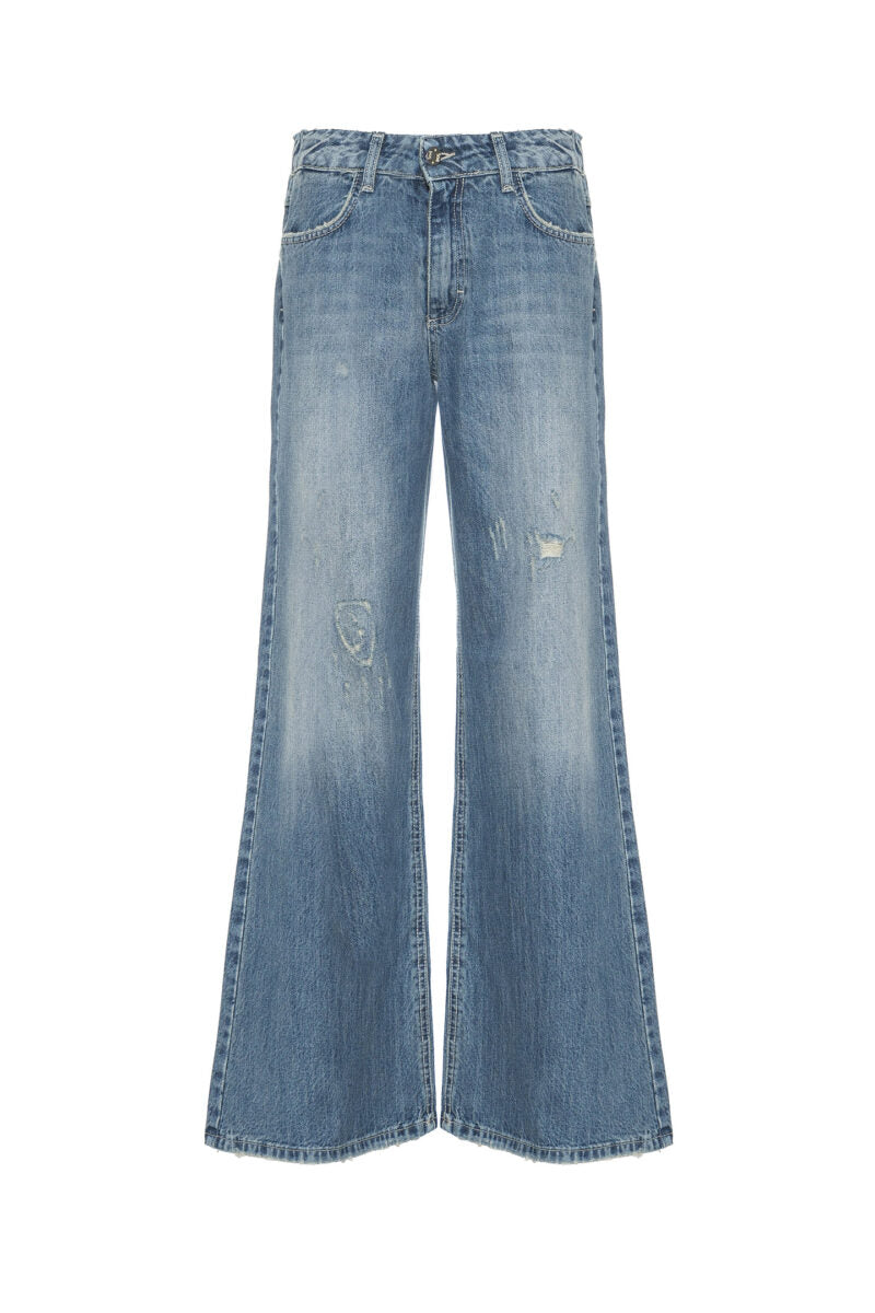 Jeans palazzo elastico in vita