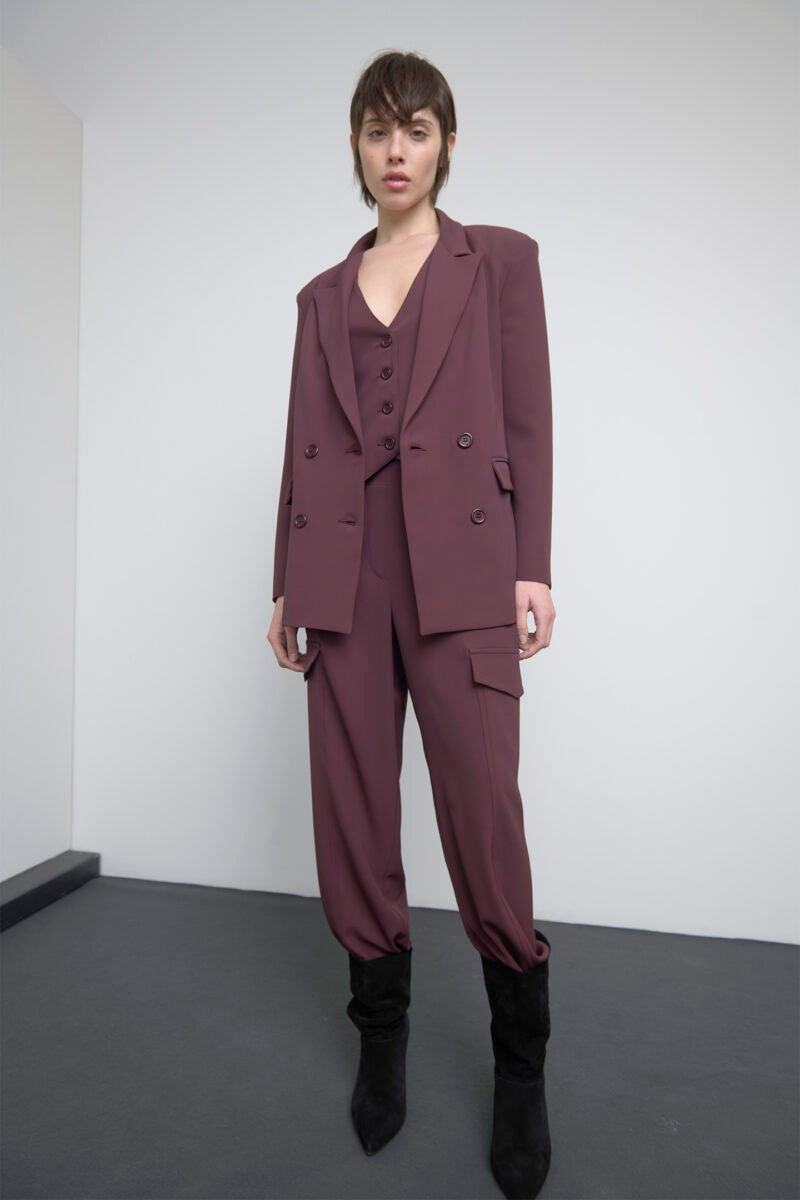 Pantalone cargo crepe basic