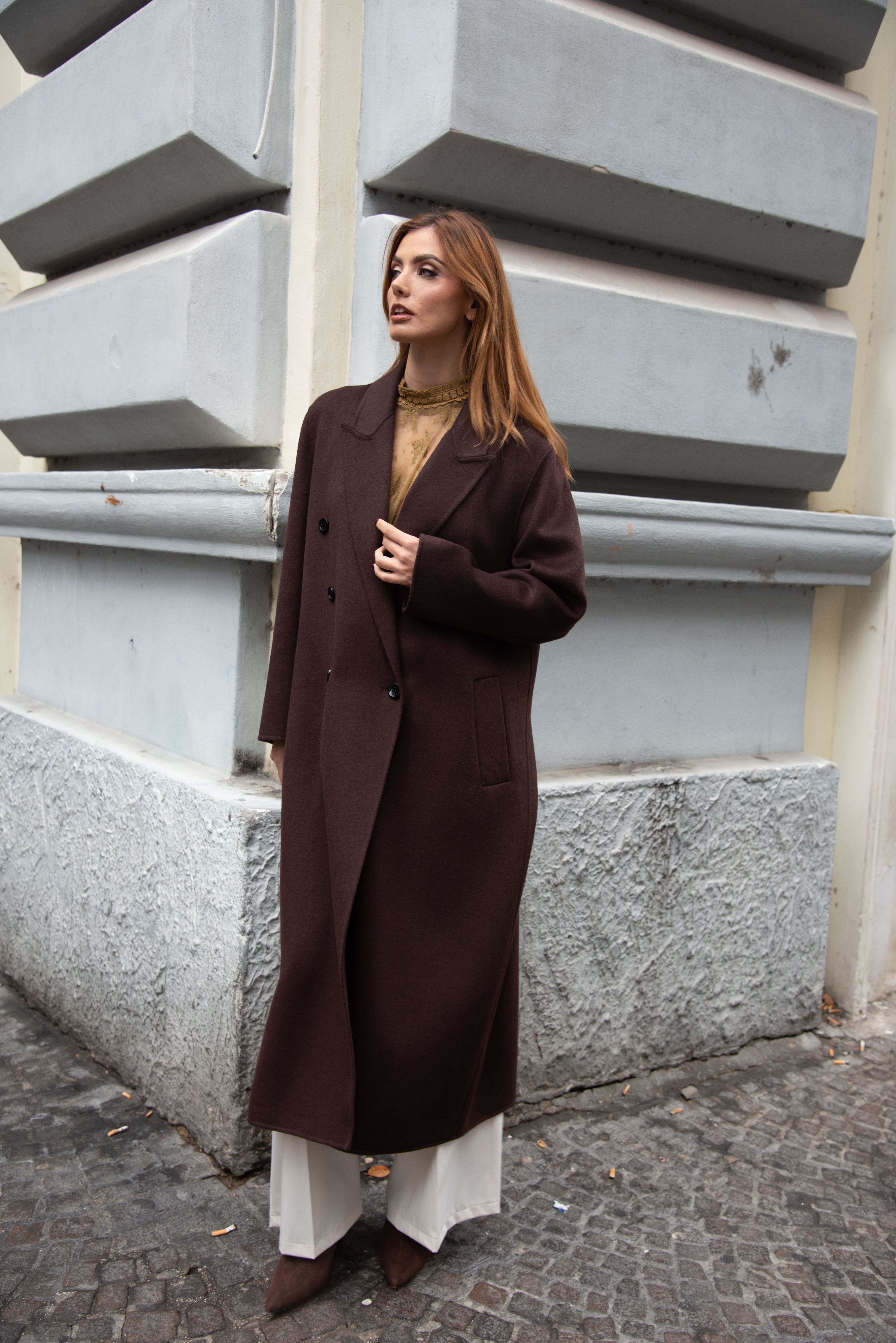 Cappotto Over Con Cintura