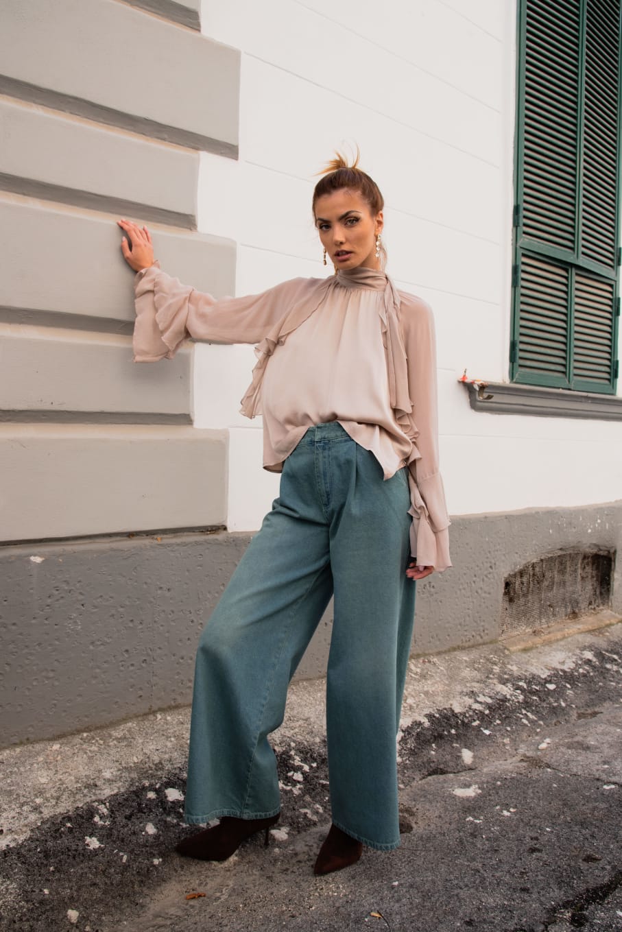 Pantalone palazzo elastico