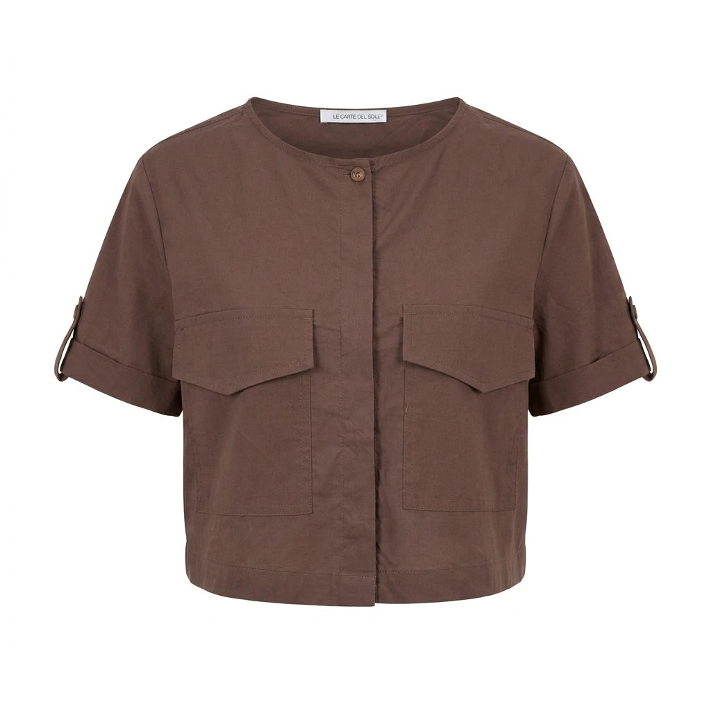 Camicia Cropped 100% Cotone in Fibra Naturale
